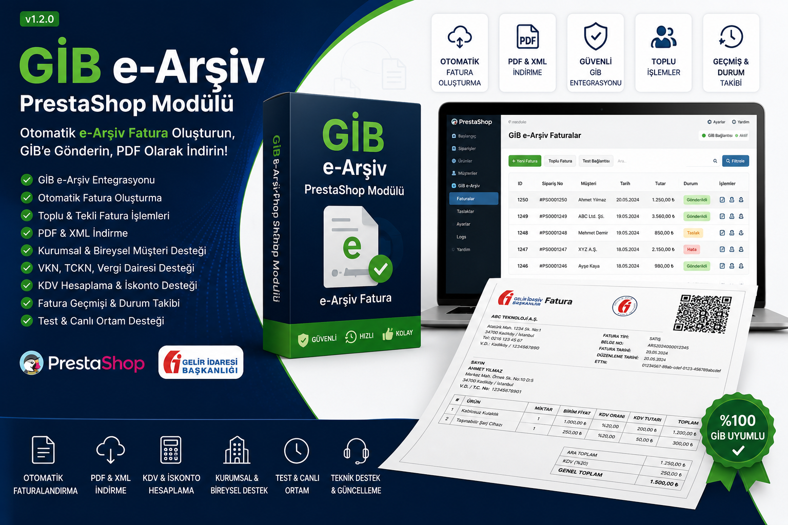 GİB e-Arşiv Fatura PrestaShop Pro